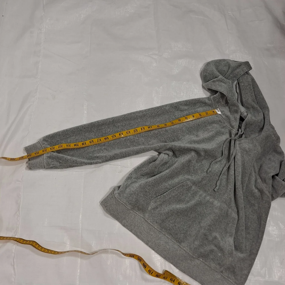 J. Crew Grey Relaxed Velour Pullover Hoodie